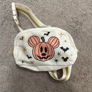 Disney White Crossbody Bag with Pink Pumpkin Mickey Design